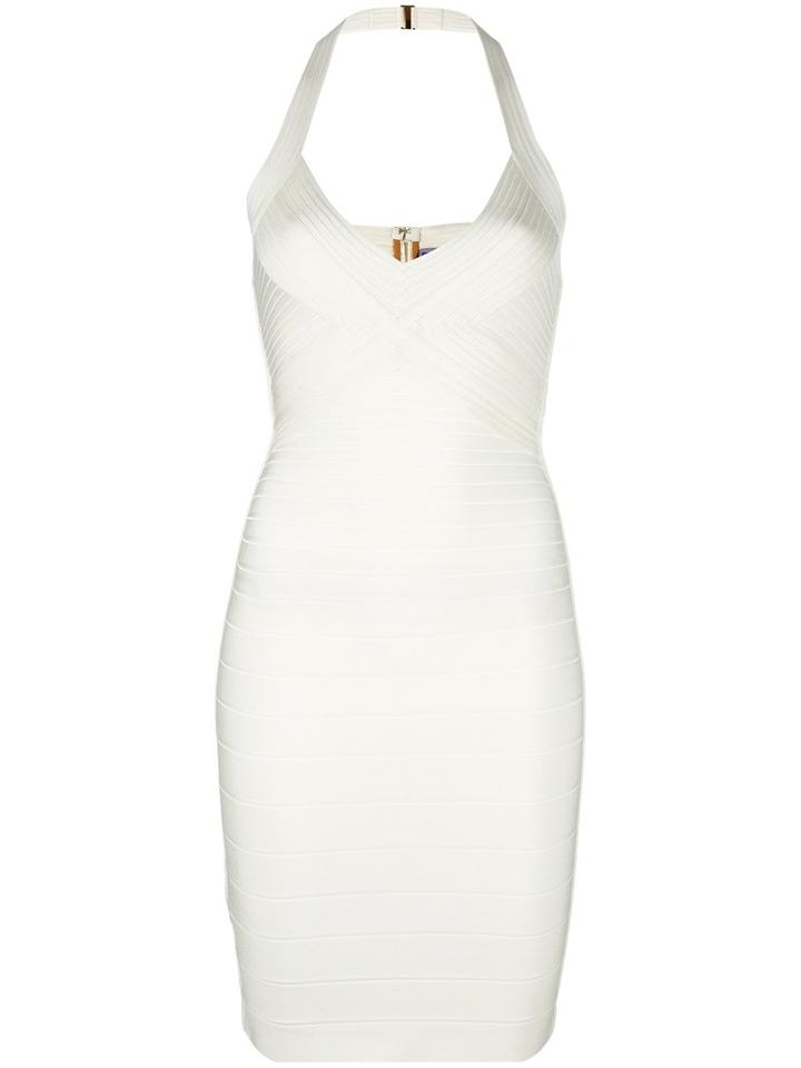 Hervé Léger Fitted Dress, Women's, Size: Small, White, Rayon/nylon/spandex/elastane