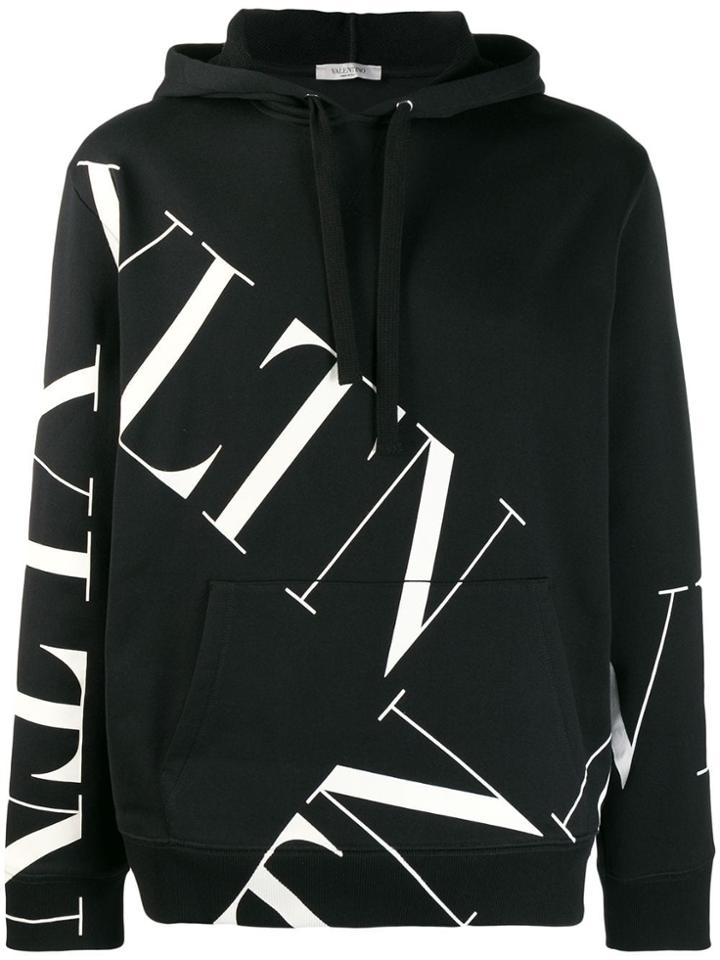 Valentino Vltn Macrogrid Hoodie - Black