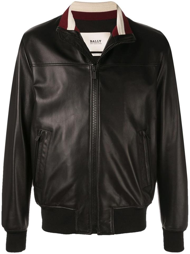 Bally Leather Bomber Jacket - Black