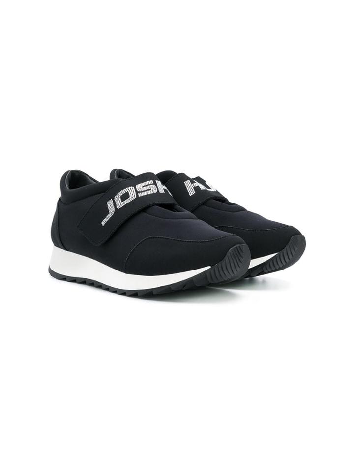 Joshua Sanders Kids Logo Embellished Runner Sneakers - Black