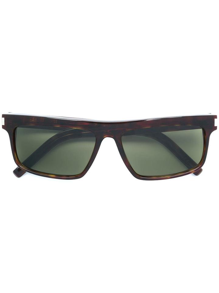 Saint Laurent Square Sunglasses - Brown