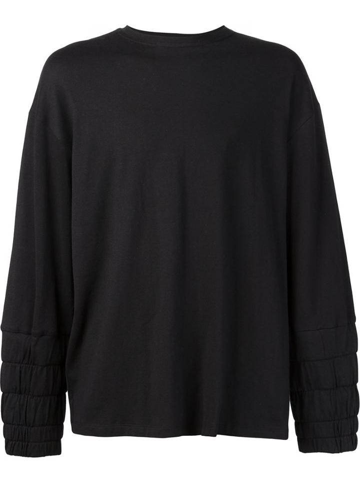 Y / Project Gathered Cuff T-shirt, Men's, Size: Medium, Black, Cotton