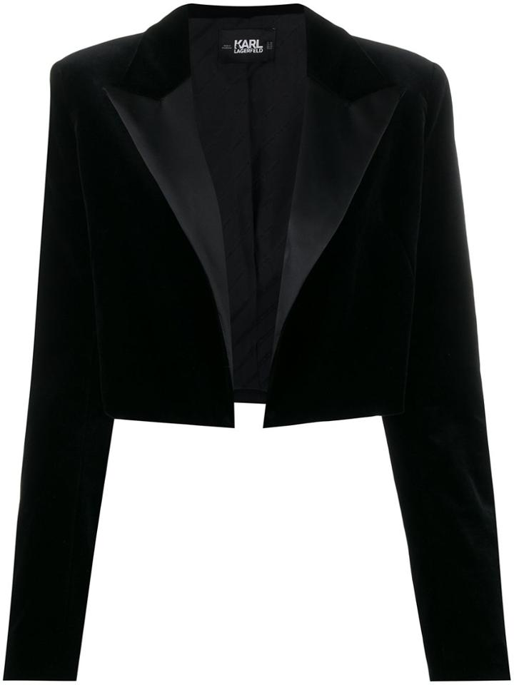 Karl Lagerfeld Karl X Carine Velvet Jacket - Black