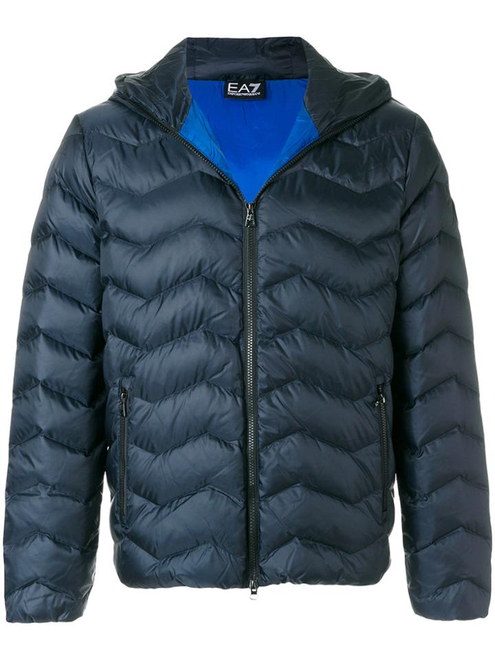 Emporio Armani Zigzag Padded Jacket - Blue