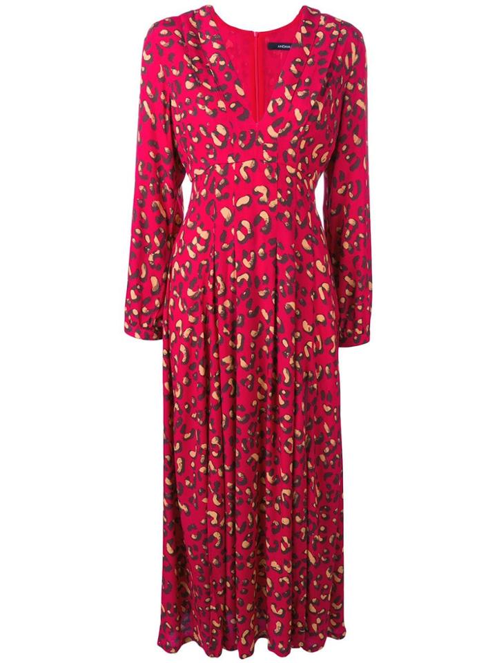 Andamane Abstract Print Maxi Dress - Red