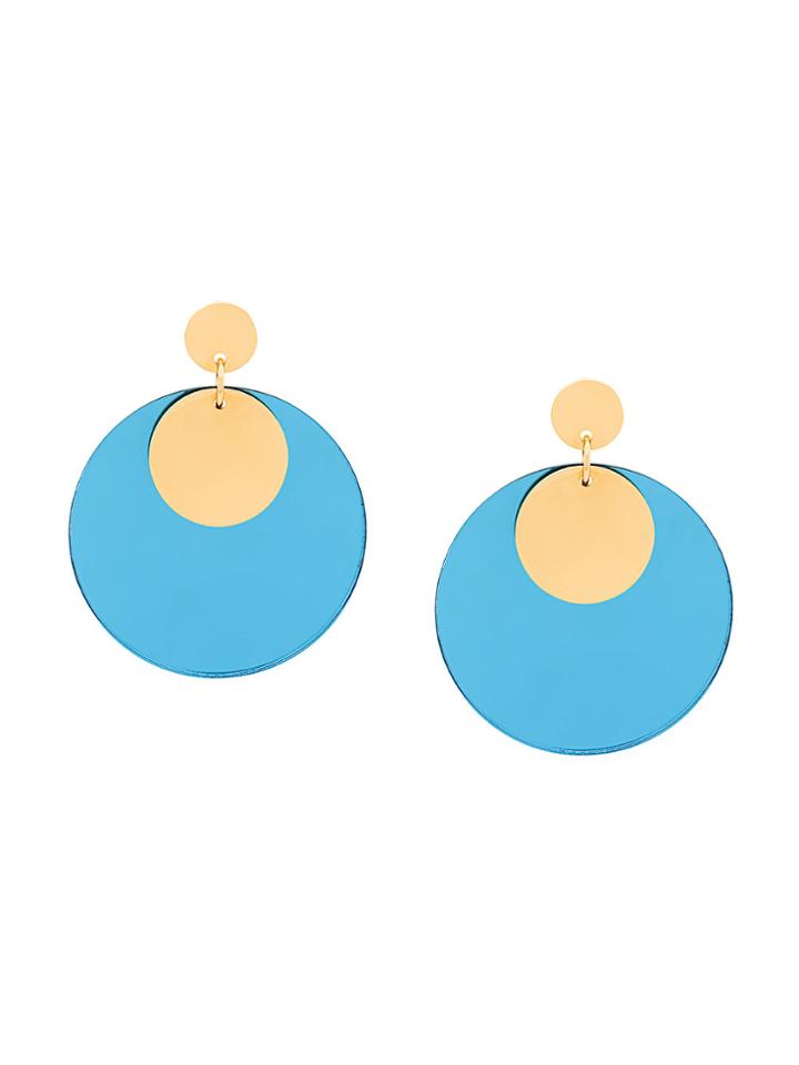 Jil Sander Circle Shaped Earrings - Blue