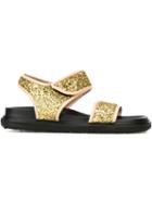 Marni Glittered Sandals, Women's, Size: 38.5, Grey, Calf Leather/rubber/pvc