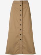 Yigal Azrouel Button Front Skirt, Women's, Size: 2, Brown, Cotton