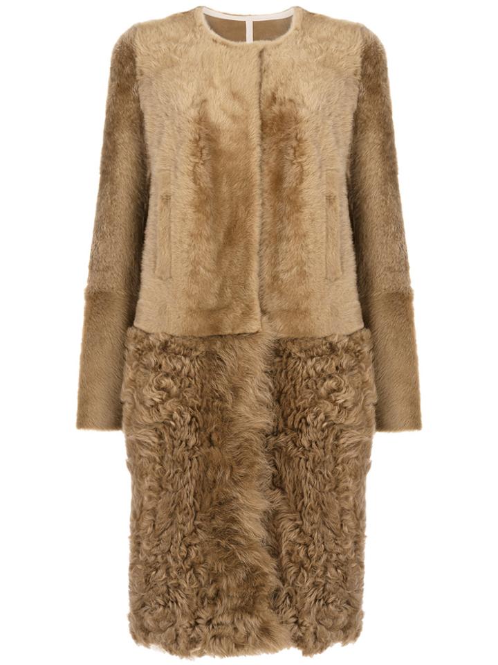 Yves Salomon Shearling Coat - Brown