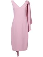 Cushnie Et Ochs Half Cape Pencil Dress - Pink & Purple