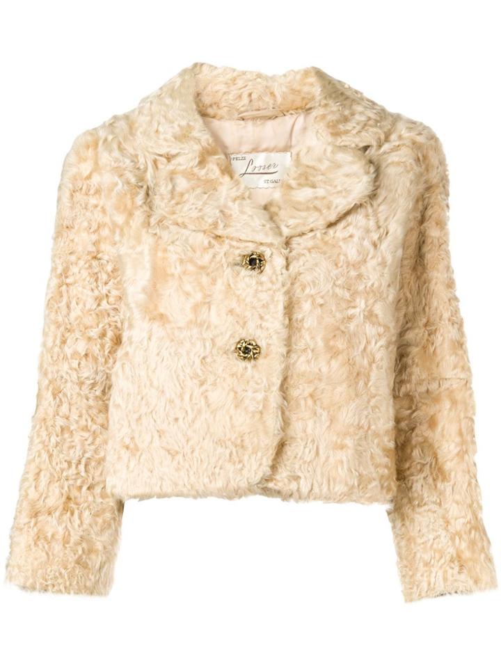A.n.g.e.l.o. Vintage Cult 1950's Cropped Fur Jacket - Neutrals