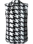 Dsquared2 Houndstooth Design Blouse, Women's, Size: 44, Black, Silk