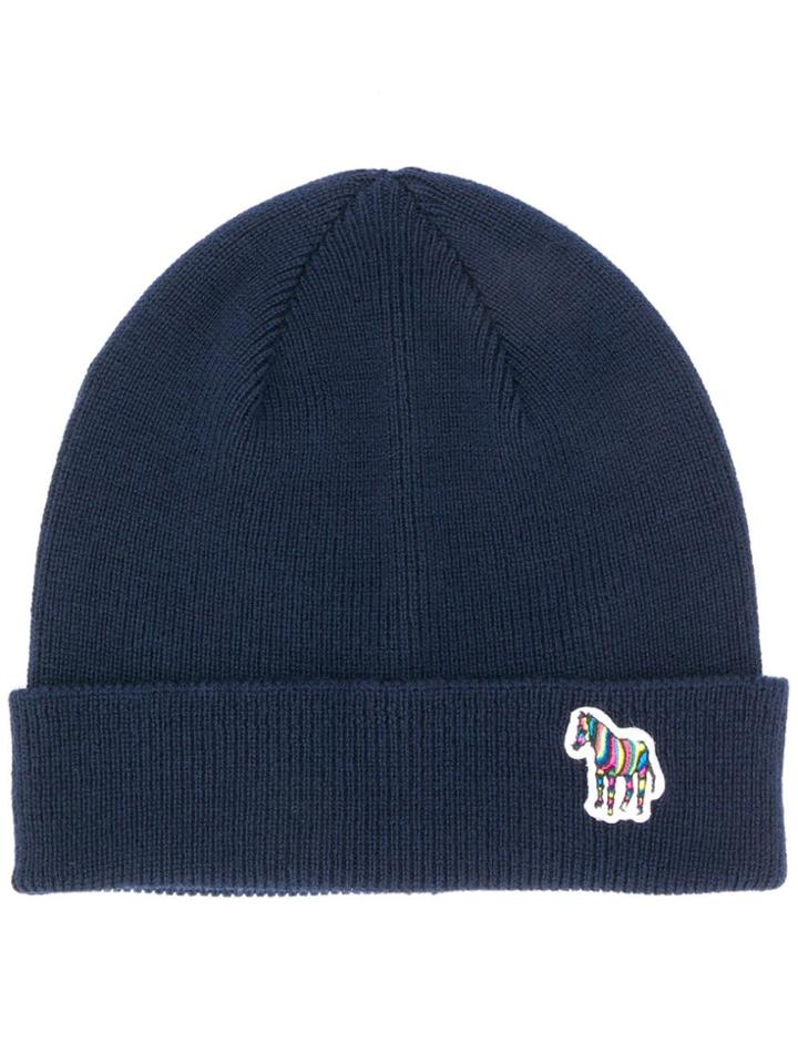 Ps By Paul Smith Ribbed Knit Beanie - Blue