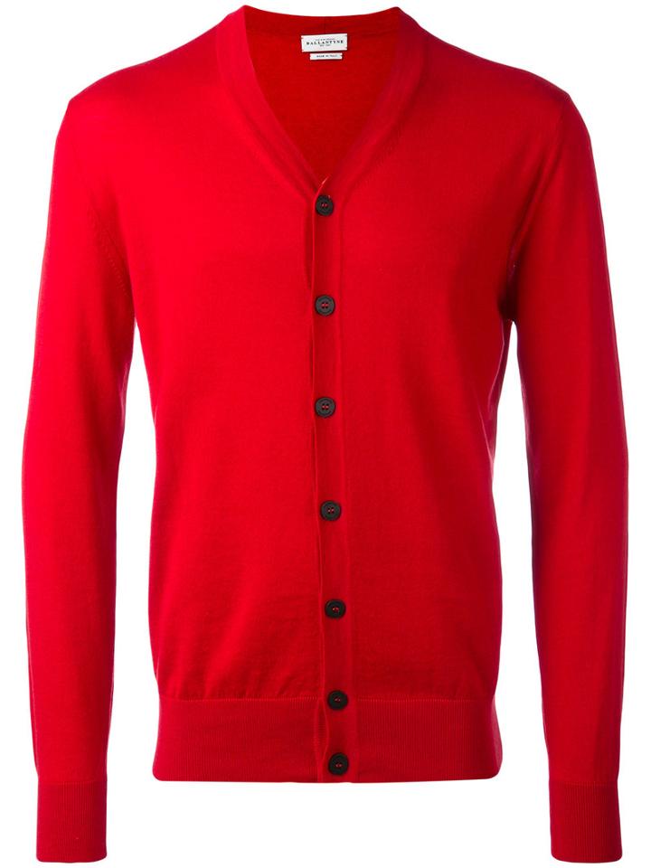 Ballantyne - V-neck Cardigan - Men - Cotton/cashmere - 54, Red, Cotton/cashmere