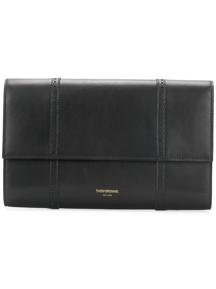 Thom Browne Brogue Detail Document Wallet - Black
