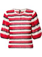 Ulla Johnson Striped Short-sleeve Sweater - Red
