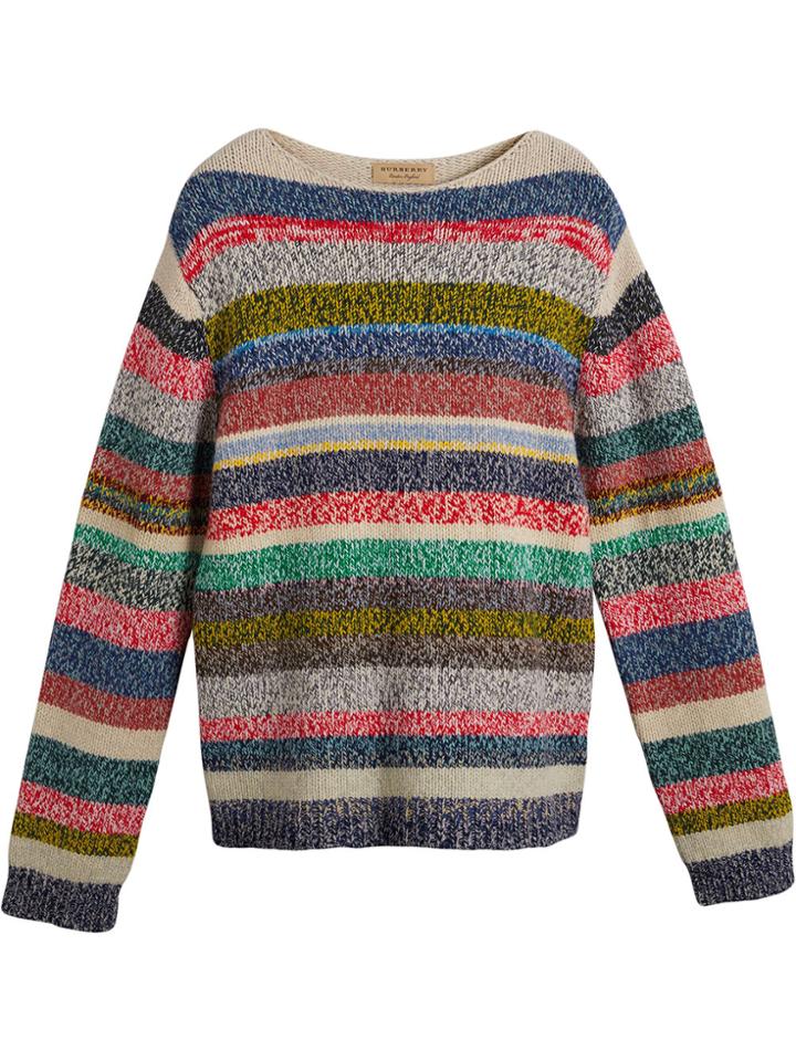 Burberry Striped Merino Wool Mouliné Sweater - Multicolour