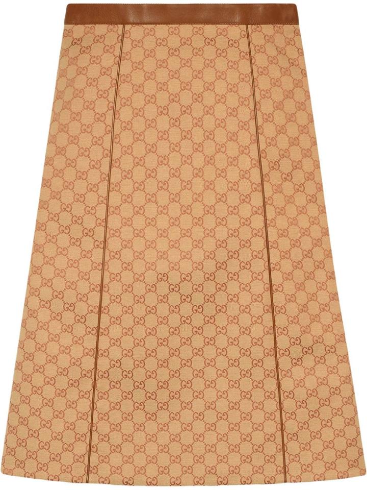Gucci Gg Canvas Skirt - Neutrals