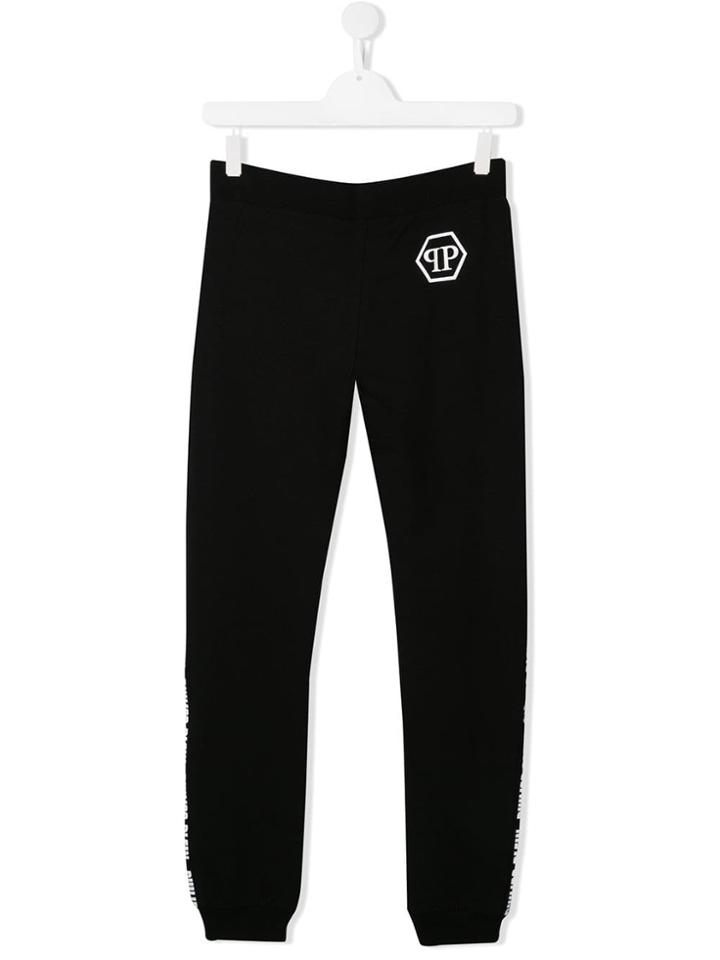 Philipp Plein Junior Logo Tape Joggers - Black