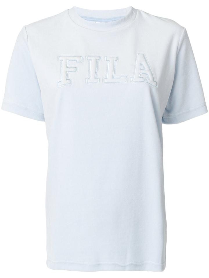 Fila Logo Embroidered Knitted Top - Blue