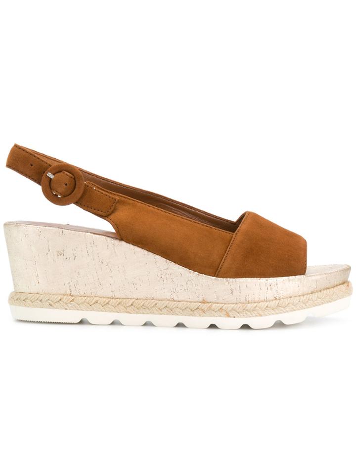 Hogl Buckled Wedge Sandals - Brown
