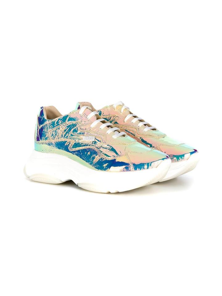 Florens Teen Hologram Metallic Sneakers - White