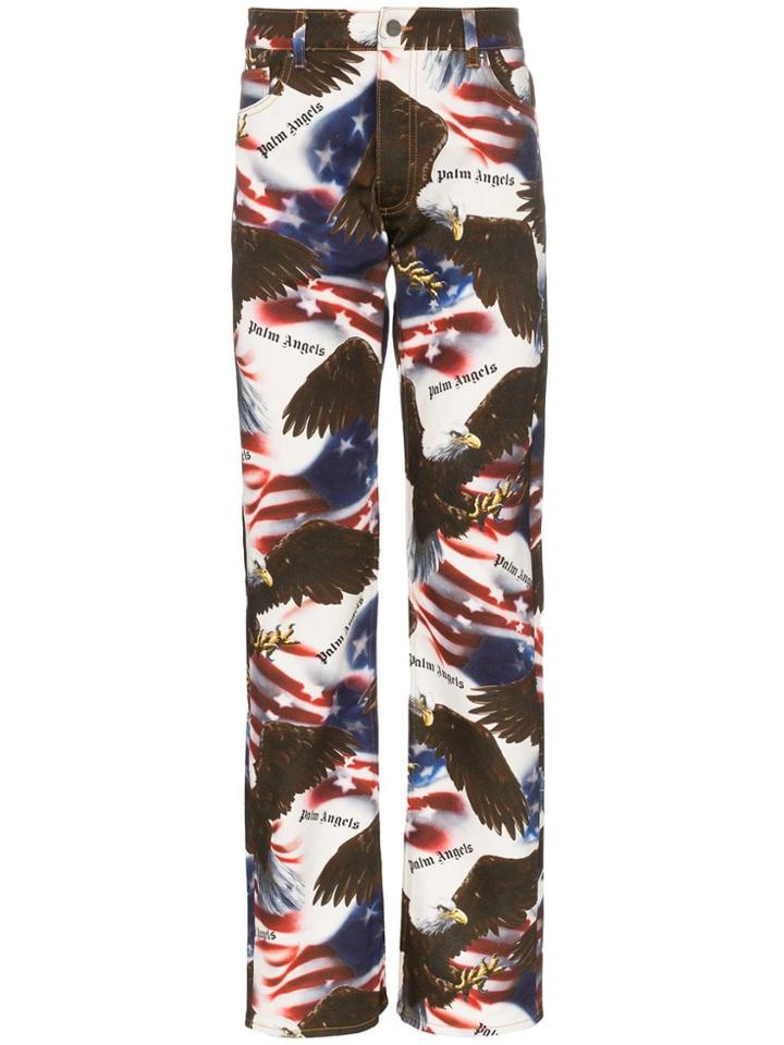 Palm Angels Eagle Print Stars And Stripes Jeans - Multicolour
