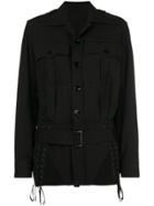Jean Paul Gaultier Vintage Lace-up Detailing Belted Jacket - Black