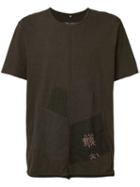 Ziggy Chen Panelled T-shirt, Men's, Size: 52, Brown, Cotton