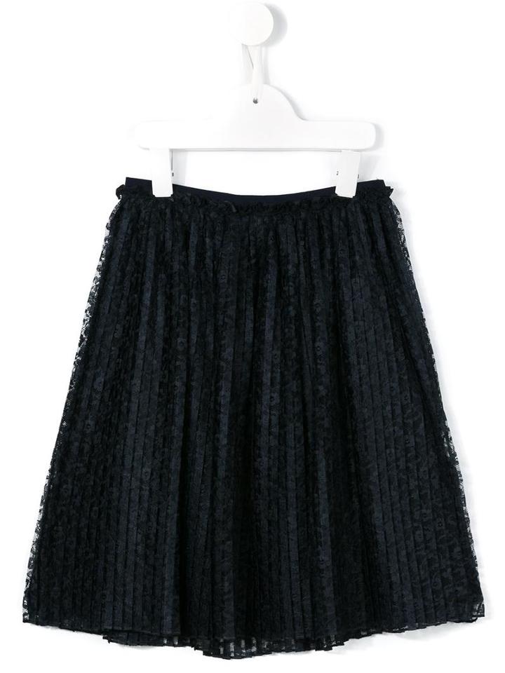 Ermanno Scervino Junior Pleated Lace Skirt, Girl's, Size: 8 Yrs, Blue