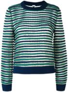 M Missoni Round Neck Striped Jumper, Women's, Size: 44, Blue, Polyamide/viscose/wool/metallic Fibre