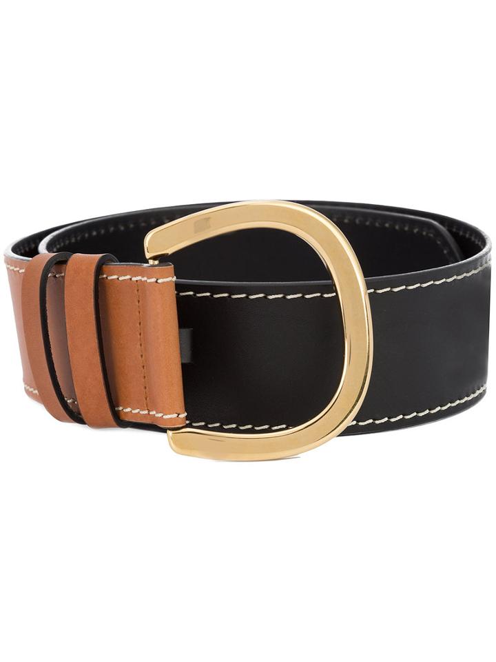 Sonia Rykiel - Reversible Belt - Women - Calf Leather - Xs, Black, Calf Leather