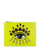 Kenzo Embroidered Eye Clutch - Yellow