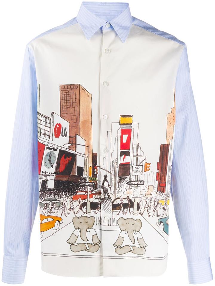 Lanvin Babar Elephant-print Shirt - Blue