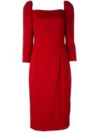 Dolce & Gabbana Puff Shoulder Dress, Women's, Size: 44, Red,