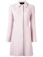 Giambattista Valli - Textured Flared Coat - Women - Silk/polyamide/virgin Wool - 44, Pink/purple, Silk/polyamide/virgin Wool