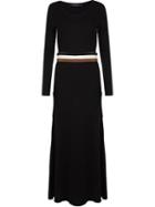 Gloria Coelho Knit Long Dress, Women's, Size: P, Black, Viscose