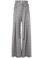 Eudon Choi Checked Flared Trousers - Grey