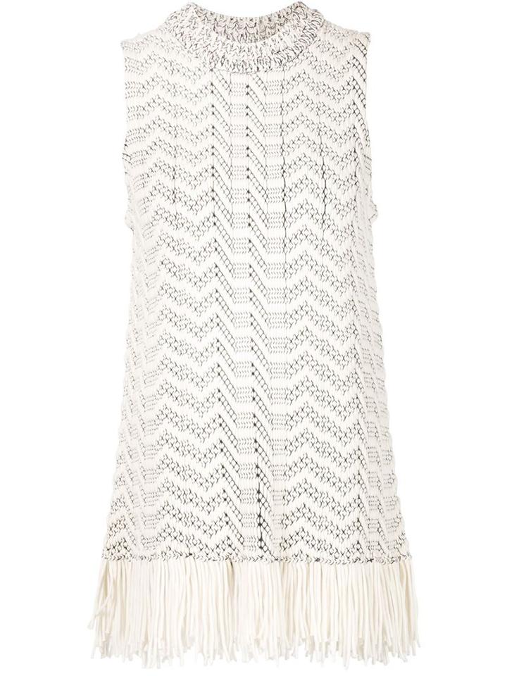 Proenza Schouler - Fringed Tank Top - Women - Cotton/nylon/viscose - Xs, White, Cotton/nylon/viscose