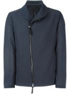 Giorgio Armani Off-centre Zip Jacket, Men's, Size: 48, Blue, Polyamide/spandex/elastane