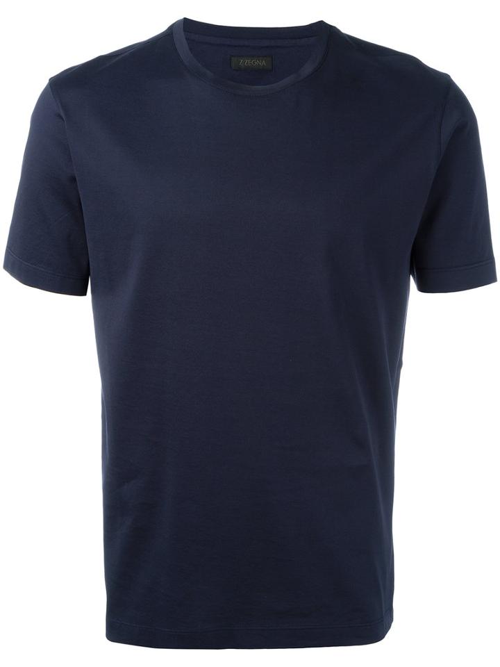 Z Zegna Classic T-shirt, Men's, Size: Medium, Blue, Cotton
