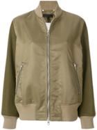 Rag & Bone Contrasting Sleeves Bomber Jacket - Green