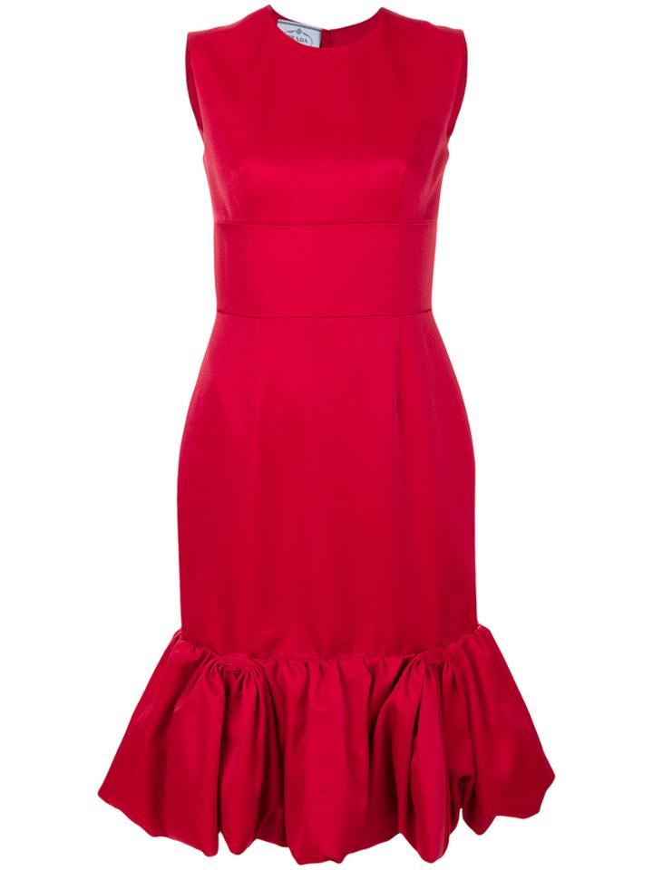 Prada Tulip Shape Gathered Detail Dress