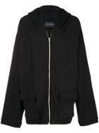Yuiki Shimoji Graphic Print Zipped Hoodie - Black