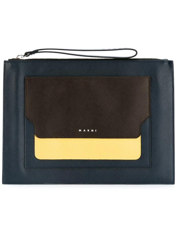 Marni Colour Block Clutch, Women's, Blue