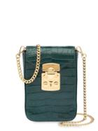 Miu Miu Crocodile Embossed Card Holder - Green