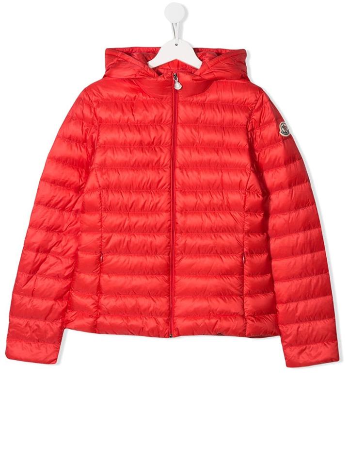 Moncler Kids Teen Hooded Padded Jacket - Red