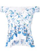Peter Pilotto - Bird Print Top - Women - Cotton/polyamide/spandex/elastane - 10, Cotton/polyamide/spandex/elastane