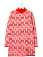 Elisabetta Franchi La Mia Bambina Logo Print Shift Dress - Pink