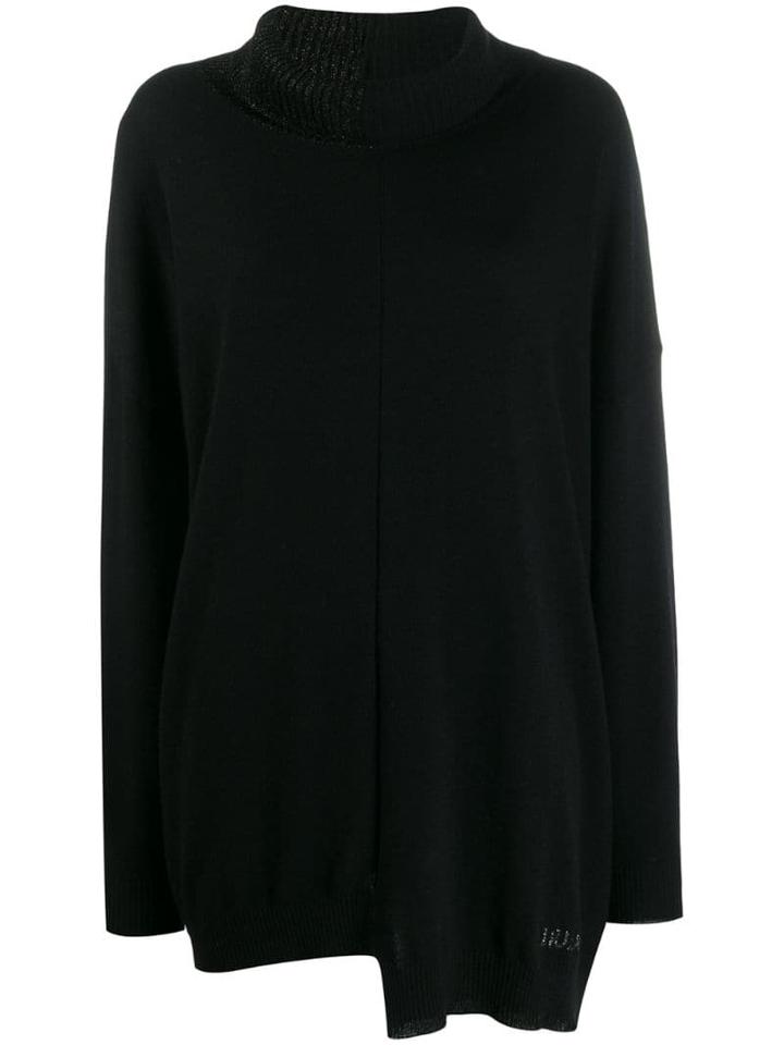 Liu Jo Asymmetric Roll-neck Jumper - Black